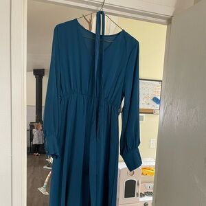 Blue Long Sleeve Dress